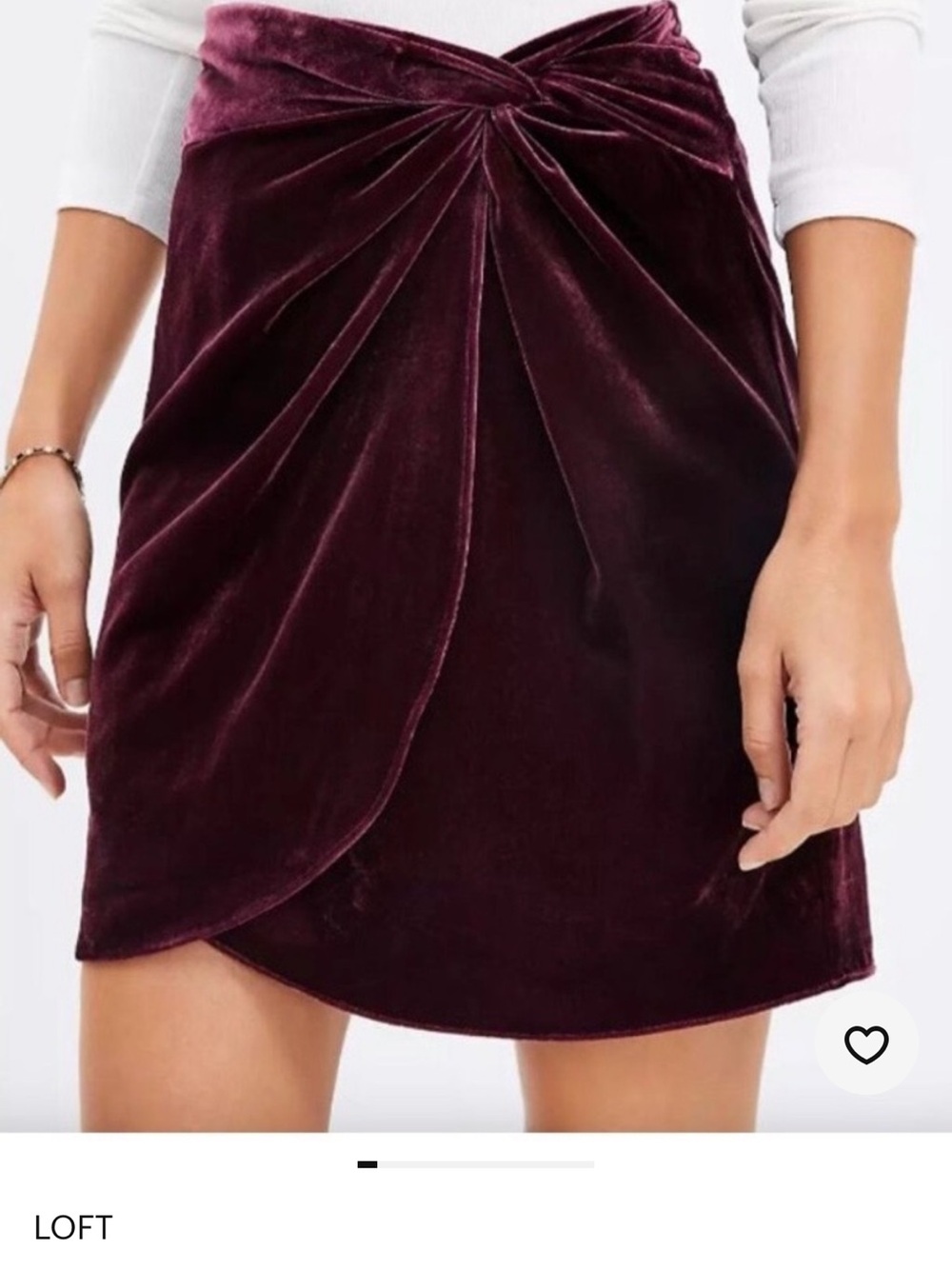 LOFT Wine Velvet Mini Skirt